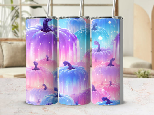 Pastel pumpkin dream world - 20oz skinny sublimation tumbler - Premium tumbler from MyDesigns - Just $29.95! Shop now at Lees Krazy Teez