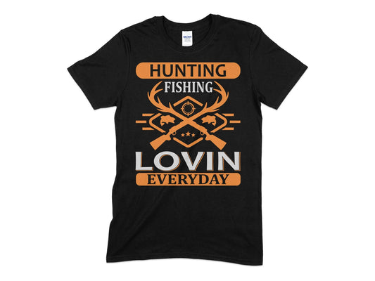 Hunting fishing lovin everyday Men's t-shirt - Premium t-shirt from MyDesigns - Just $19.95! Shop now at Lees Krazy Teez