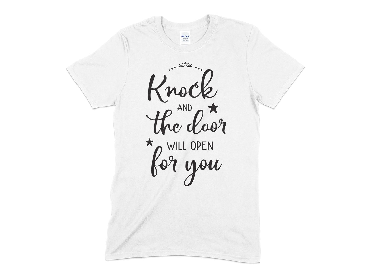 Knock and The Door Will Open t-shirt - Premium t-shirt from MyDesigns - Just $18.95! Shop now at Lees Krazy Teez