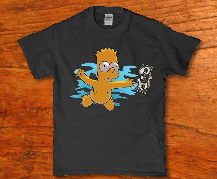 Bart Simpson Nivana parody cartoon Men's t-shirt - Premium t-shirt from MyDesigns - Just $19.95! Shop now at Lees Krazy Teez