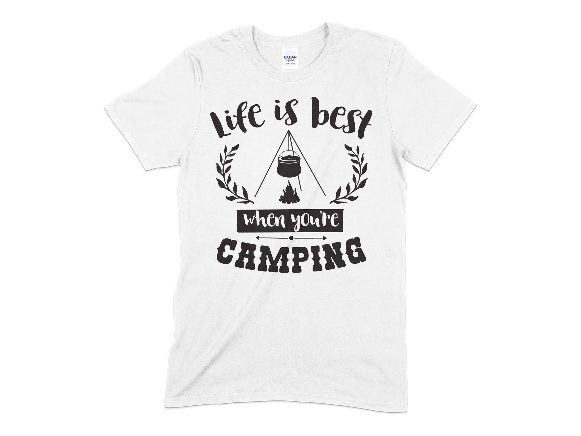 Life is best when youre camping unisex t-shirt - Premium t-shirt from MyDesigns - Just $21.95! Shop now at Lees Krazy Teez