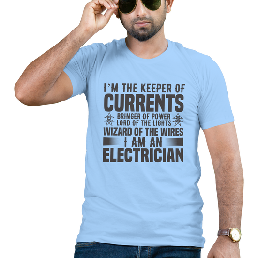 Im the keeper of currents i am an electrician t-shirt - Premium t-shirt from MyDesigns - Just $19.95! Shop now at Lees Krazy Teez