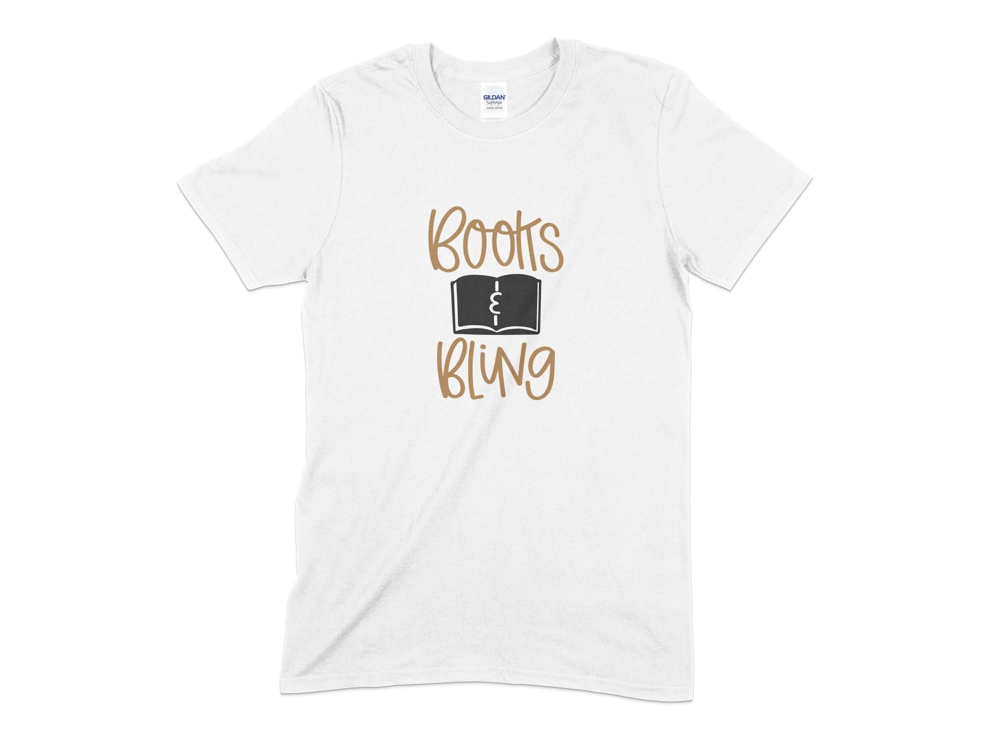 Books and bling men womens unisex t-shirt - Premium t-shirt from MyDesigns - Just $19.95! Shop now at Lees Krazy Teez