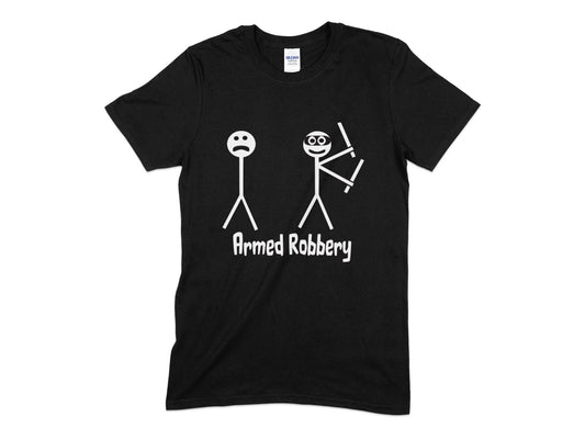 Armed robbery funny stick people t-shirt - Premium t-shirt from MyDesigns - Just $17.95! Shop now at Lees Krazy Teez