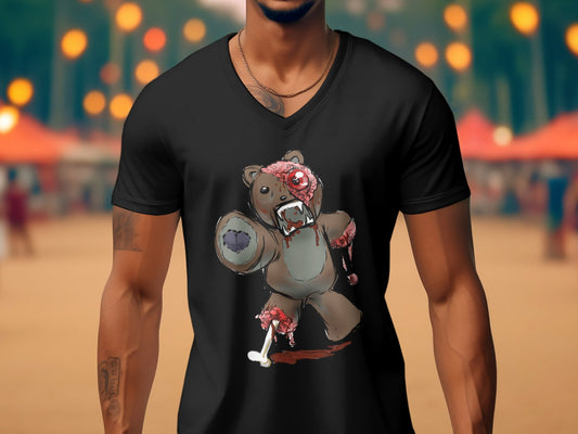 Evil demonic zombie bear Halloween Men's tee - Premium t-shirt from MyDesigns - Just $19.95! Shop now at Lees Krazy Teez