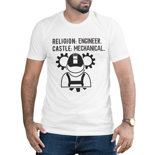 Religion engineer castle mechanical t-shirt - Premium t-shirt from MyDesigns - Just $19.95! Shop now at Lees Krazy Teez