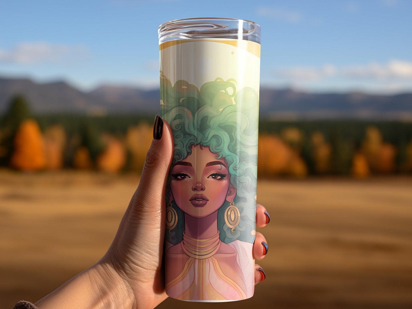 Colorful woman under the sun 20oz skinny tumbler - Premium tumbler from MyDesigns - Just $26.95! Shop now at Lees Krazy Teez