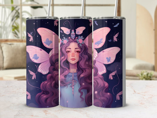 Witch pink butterfly  20oz skinny sublimation tumbler - Premium tumbler from MyDesigns - Just $29.95! Shop now at Lees Krazy Teez