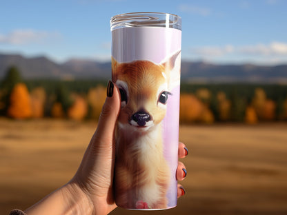 Cute little Baby Deer 20 Oz 20oz skinny tumbler - Premium tumbler from MyDesigns - Just $26.95! Shop now at Lees Krazy Teez