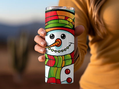 Christmas Stained Glass16 20oz skinny tumbler - Premium tumbler from MyDesigns - Just $26.95! Shop now at Lees Krazy Teez