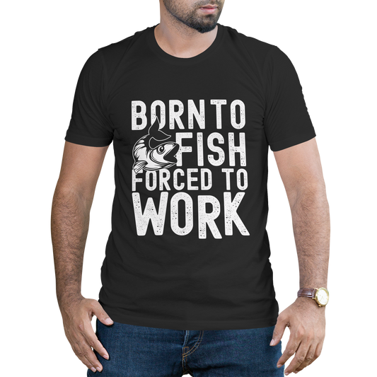 Born to fish forced to work t-shirt - Premium t-shirt from MyDesigns - Just $21.95! Shop now at Lees Krazy Teez