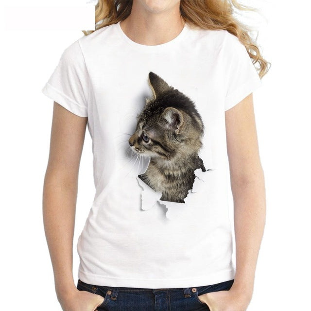 3D cat Print Casual graphic - Women's Animal t-shirt - Premium t-shirt from eprolo - Just $19.95! Shop now at Lees Krazy Teez