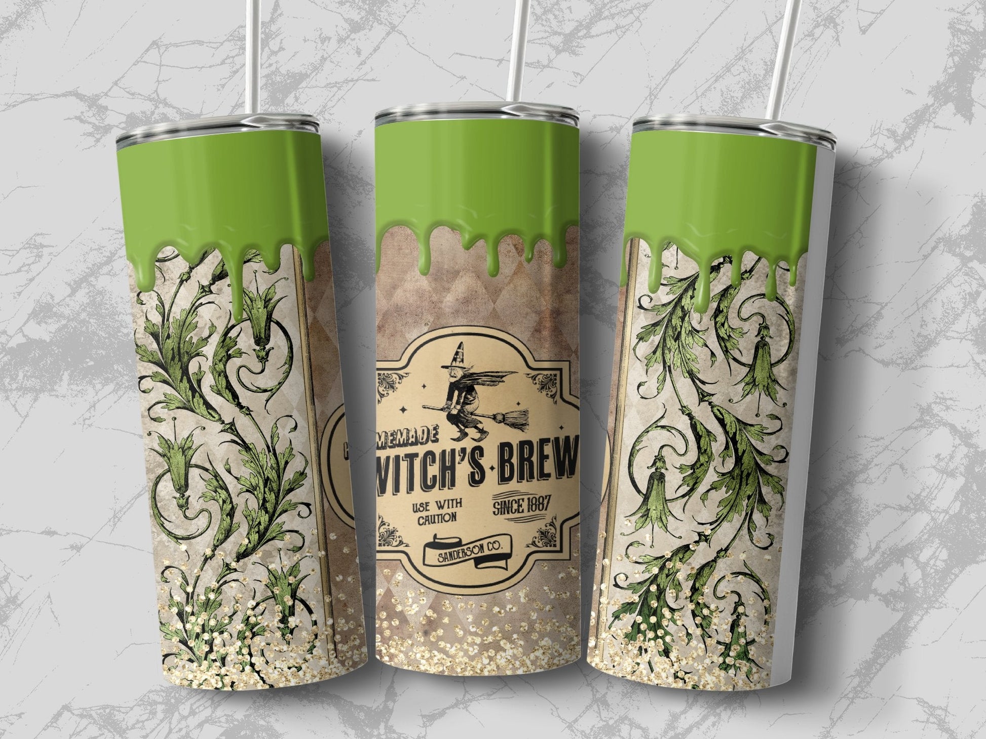 Witchs Brew Straight - 20oz skinny sublimation tumbler - Premium tumbler from MyDesigns - Just $29.95! Shop now at Lees Krazy Teez