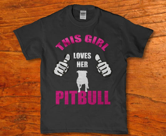 This Girl loves her pitbull dog Women's t-shirt - Premium t-shirt from MyDesigns - Just $19.95! Shop now at Lees Krazy Teez