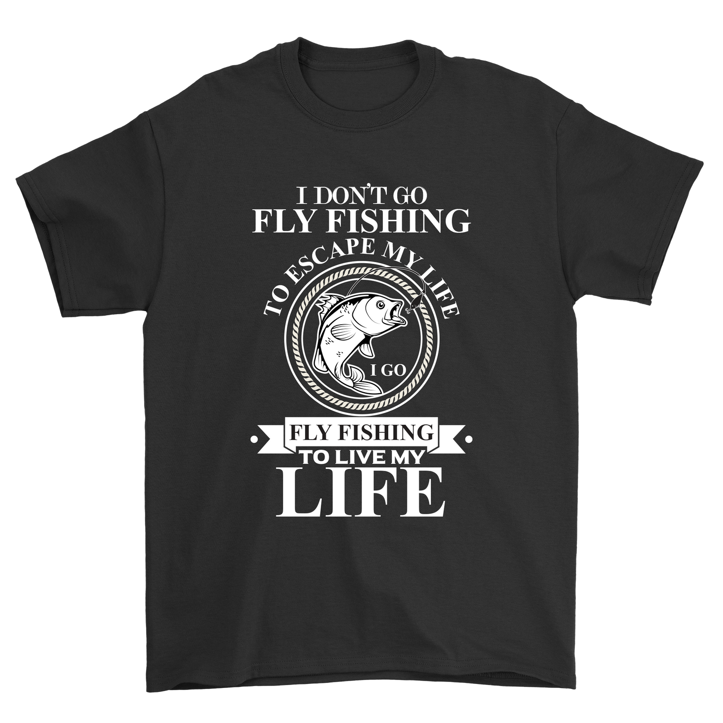 I dont go fly fishing fly fishing to live my life - Premium t-shirt from MyDesigns - Just $19.95! Shop now at Lees Krazy Teez
