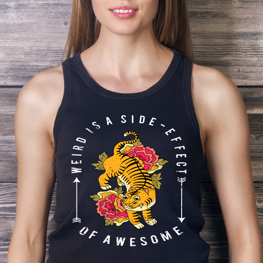 Weird is a side effect of a awesome Women's tank top - Premium t-shirt from MyDesigns - Just $21.95! Shop now at Lees Krazy Teez
