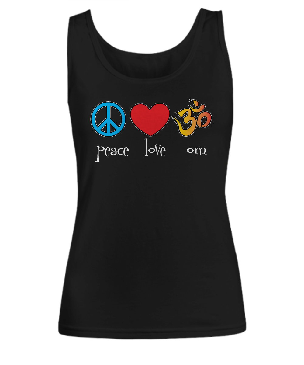 Peace Love Om Yoga Apparel tank top - Premium t-shirt from MyDesigns - Just $16.95! Shop now at Lees Krazy Teez