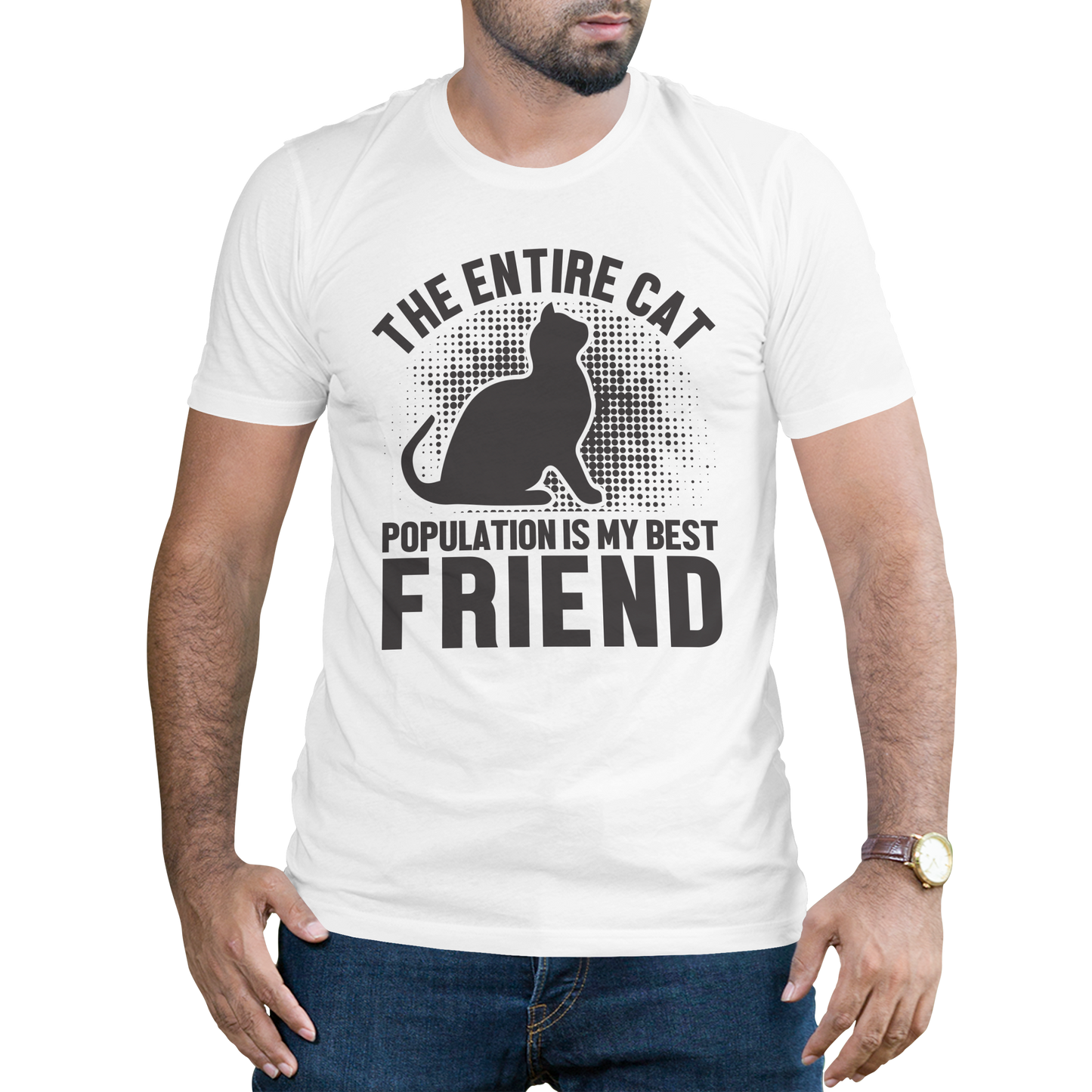 The entire cat population is my best friend t-shirt - Premium t-shirt from MyDesigns - Just $19.95! Shop now at Lees Krazy Teez