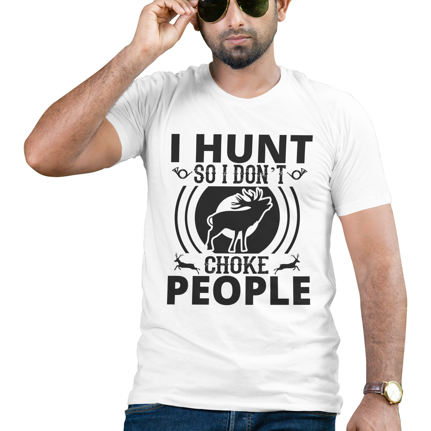 I hunt so i don't choke people t-shirt - Premium t-shirt from MyDesigns - Just $19.95! Shop now at Lees Krazy Teez