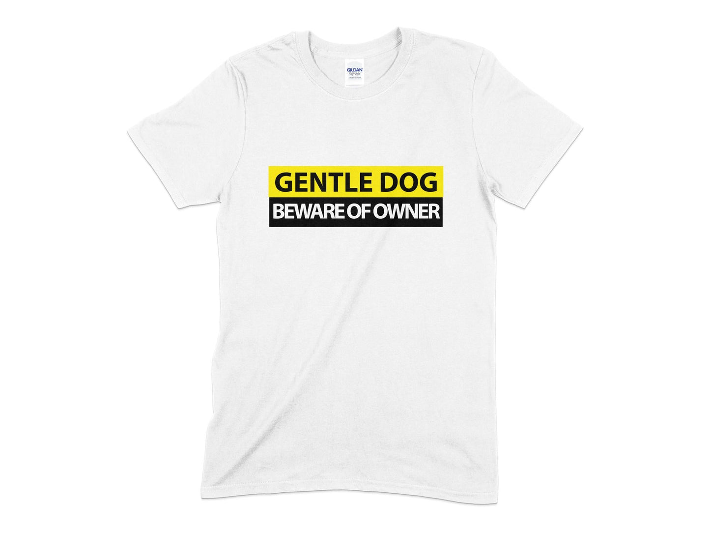 Gentle dog beware of owner funny t-shirt - Premium t-shirt from MyDesigns - Just $21.95! Shop now at Lees Krazy Teez