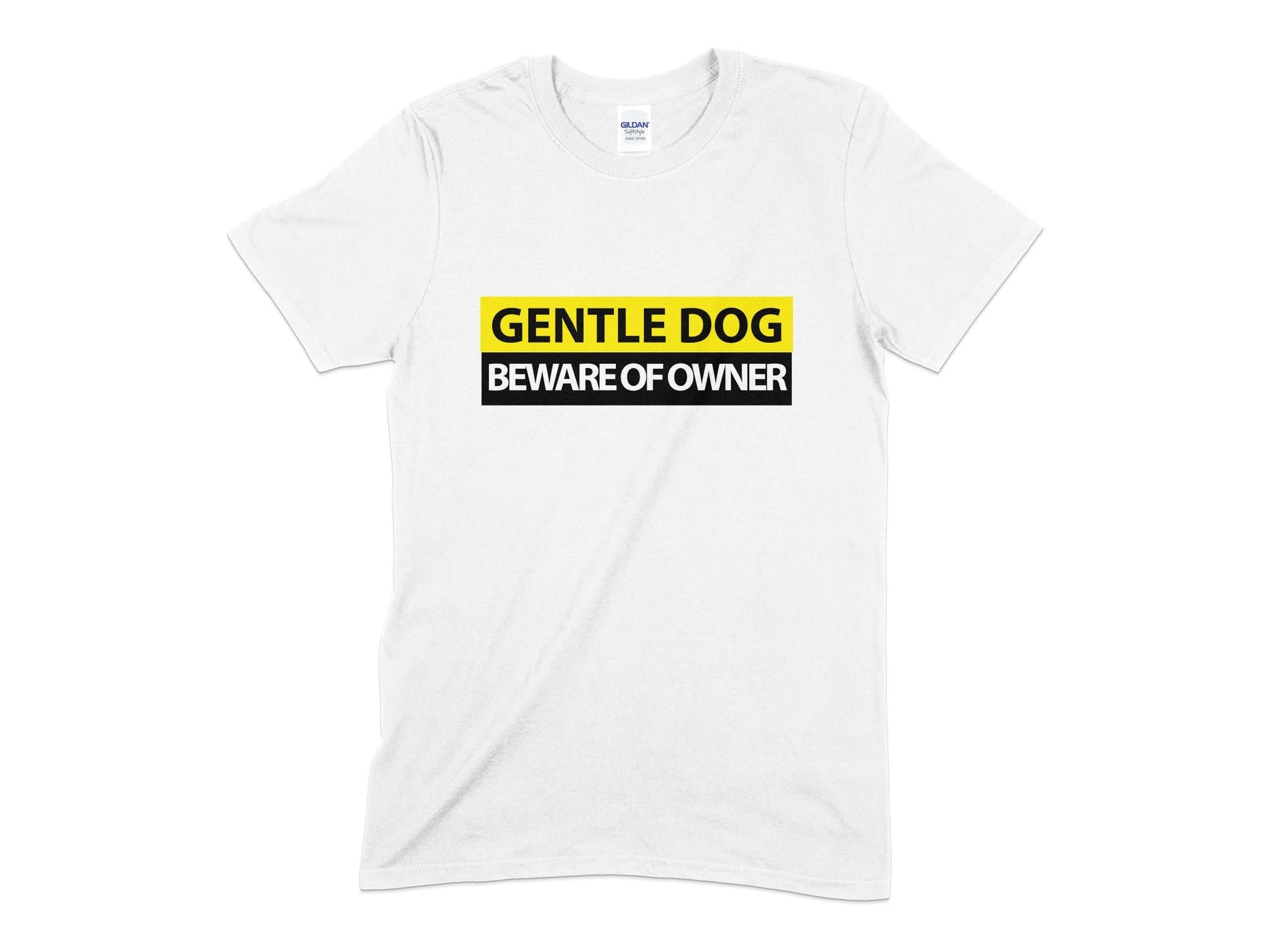Gentle dog beware of owner funny t-shirt - Premium t-shirt from MyDesigns - Just $21.95! Shop now at Lees Krazy Teez