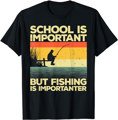 School is important but fishing is importanter t-shirt - Premium t-shirt from MyDesigns - Just $19.95! Shop now at Lees Krazy Teez