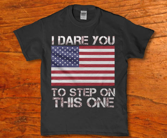 I dare you to step on this one Usa flag t-shirt - Premium t-shirt from MyDesigns - Just $19.95! Shop now at Lees Krazy Teez