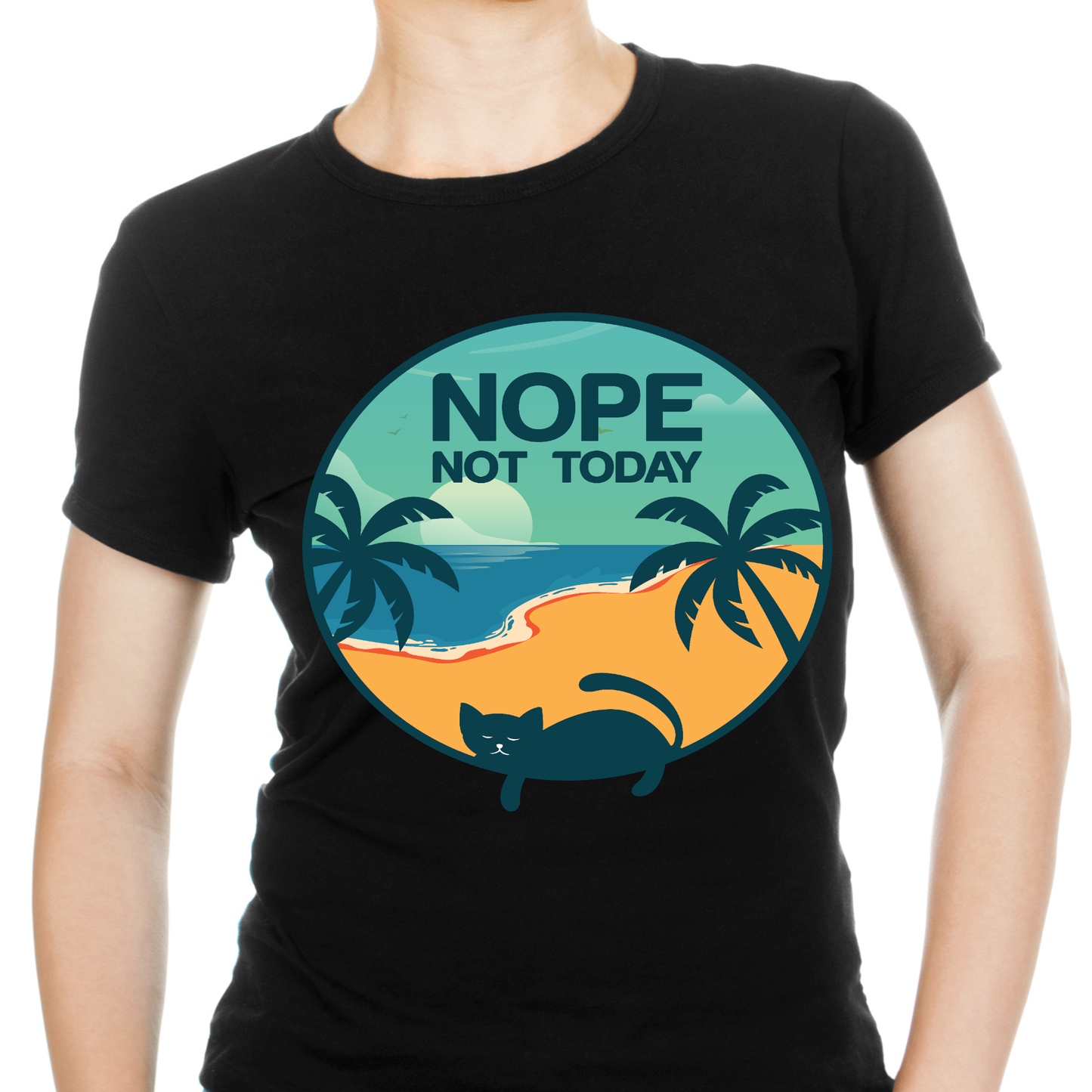 Nope not today cat funny Women's t-shirt - Premium t-shirt from MyDesigns - Just $21! Shop now at Lees Krazy Teez