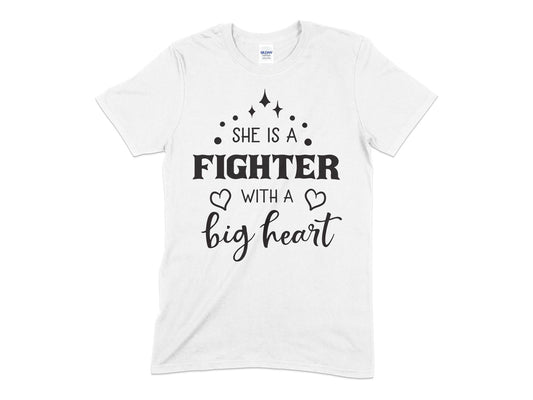 She is a Fighter with a big heart - Premium t-shirt from MyDesigns - Just $19.95! Shop now at Lees Krazy Teez