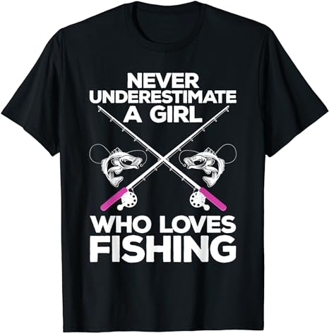 Never underestimate a Girl who loves fishing t-shirt - Premium t-shirt from MyDesigns - Just $19.95! Shop now at Lees Krazy Teez