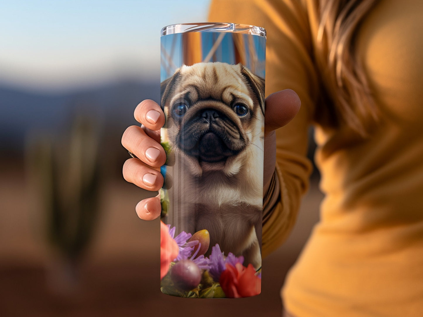 Cute Pug Puppy On A Ship 20 Oz 20oz skinny tumbler - Premium tumbler from MyDesigns - Just $26.95! Shop now at Lees Krazy Teez