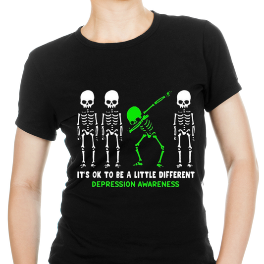 It's ok to be a little different depression awareness Halloween t-shirt - Premium t-shirt from MyDesigns - Just $16.95! Shop now at Lees Krazy Teez