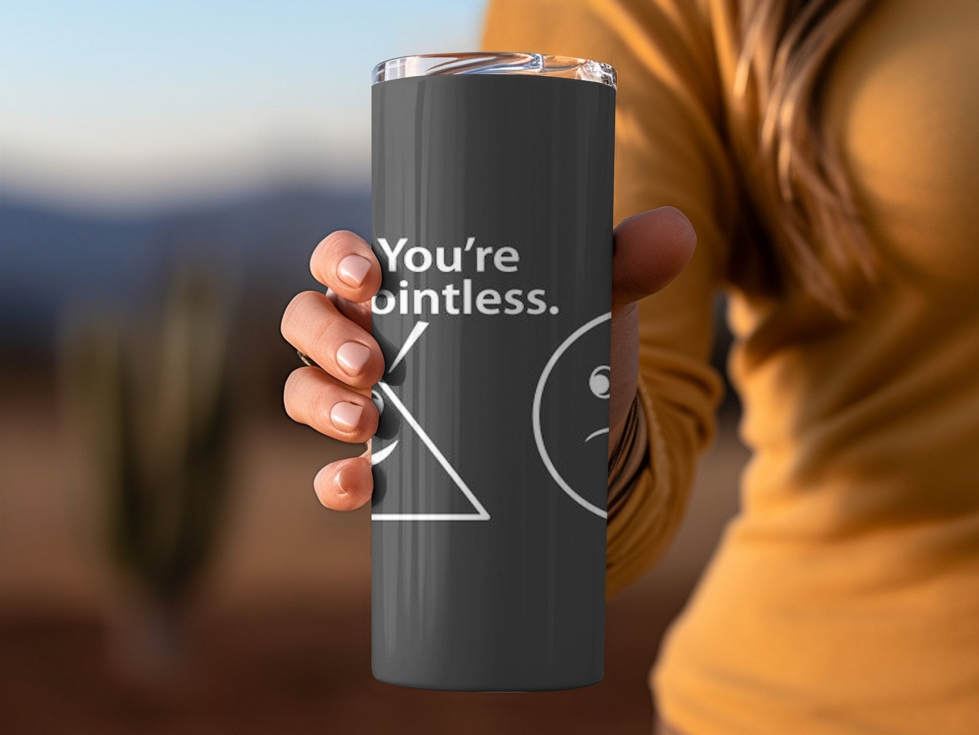 You're pointless awesome 20oz skinny tumbler - Premium tumbler from MyDesigns - Just $29.95! Shop now at Lees Krazy Teez