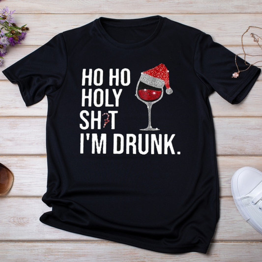 Ho ho holy shit I'm drunk funny Christmas Women's t-shirt - Premium t-shirt from MyDesigns - Just $16.95! Shop now at Lees Krazy Teez