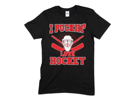 I puckin love hockey t-shirt - Premium t-shirt from MyDesigns - Just $21.95! Shop now at Lees Krazy Teez