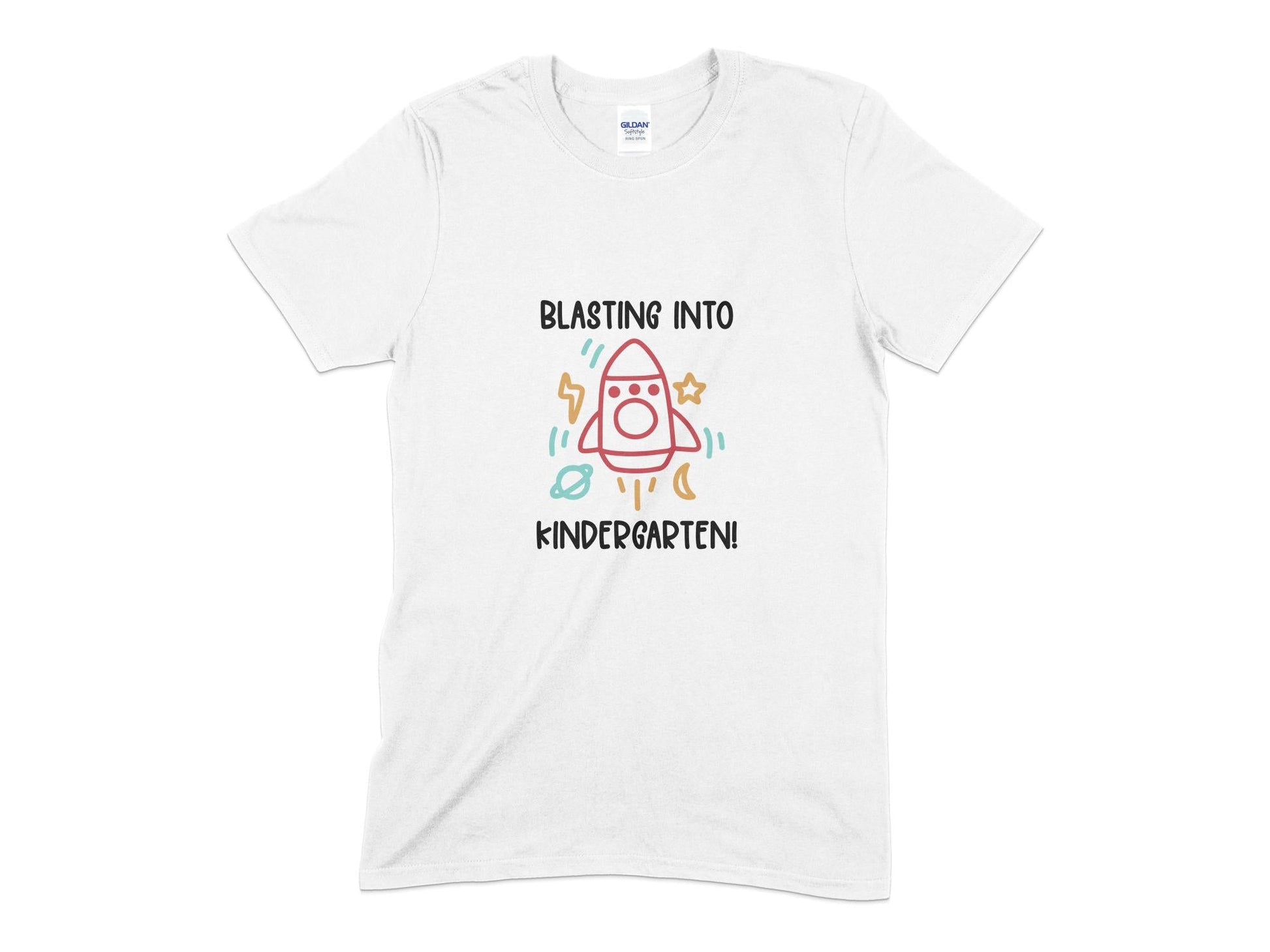 Blasting into kindergarten unisex teacher t-shirt - Premium t-shirt from MyDesigns - Just $18.95! Shop now at Lees Krazy Teez