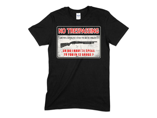Gun Control No Trespassing veteran Unisex Women's Men's t-shirt - Premium t-shirt from MyDesigns - Just $21.95! Shop now at Lees Krazy Teez