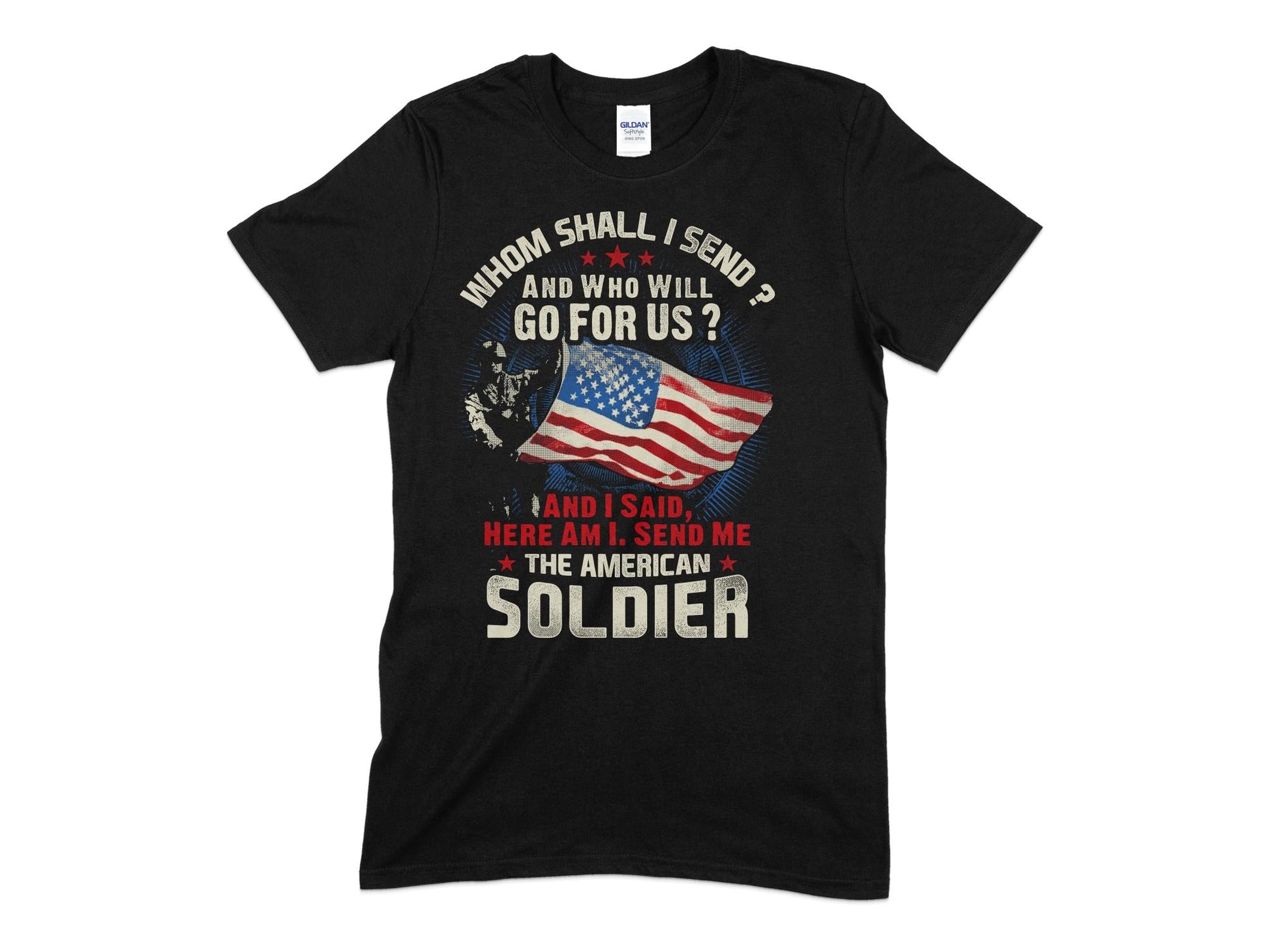 Soldier Here I Am veteran Men's t-shirt - Premium t-shirt from MyDesigns - Just $21.95! Shop now at Lees Krazy Teez