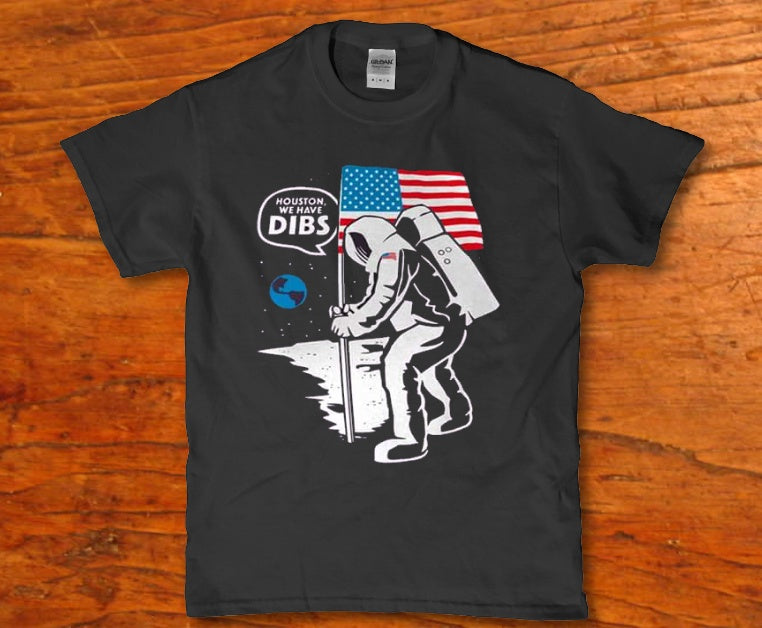 Houston we have dibs usa flag t-shirt - Premium t-shirt from MyDesigns - Just $16.95! Shop now at Lees Krazy Teez