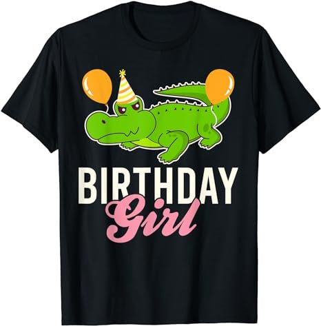 Cute Birthday Girl Alligator T-Shirt - Premium t-shirt from MyDesigns - Just $19.95! Shop now at Lees Krazy Teez