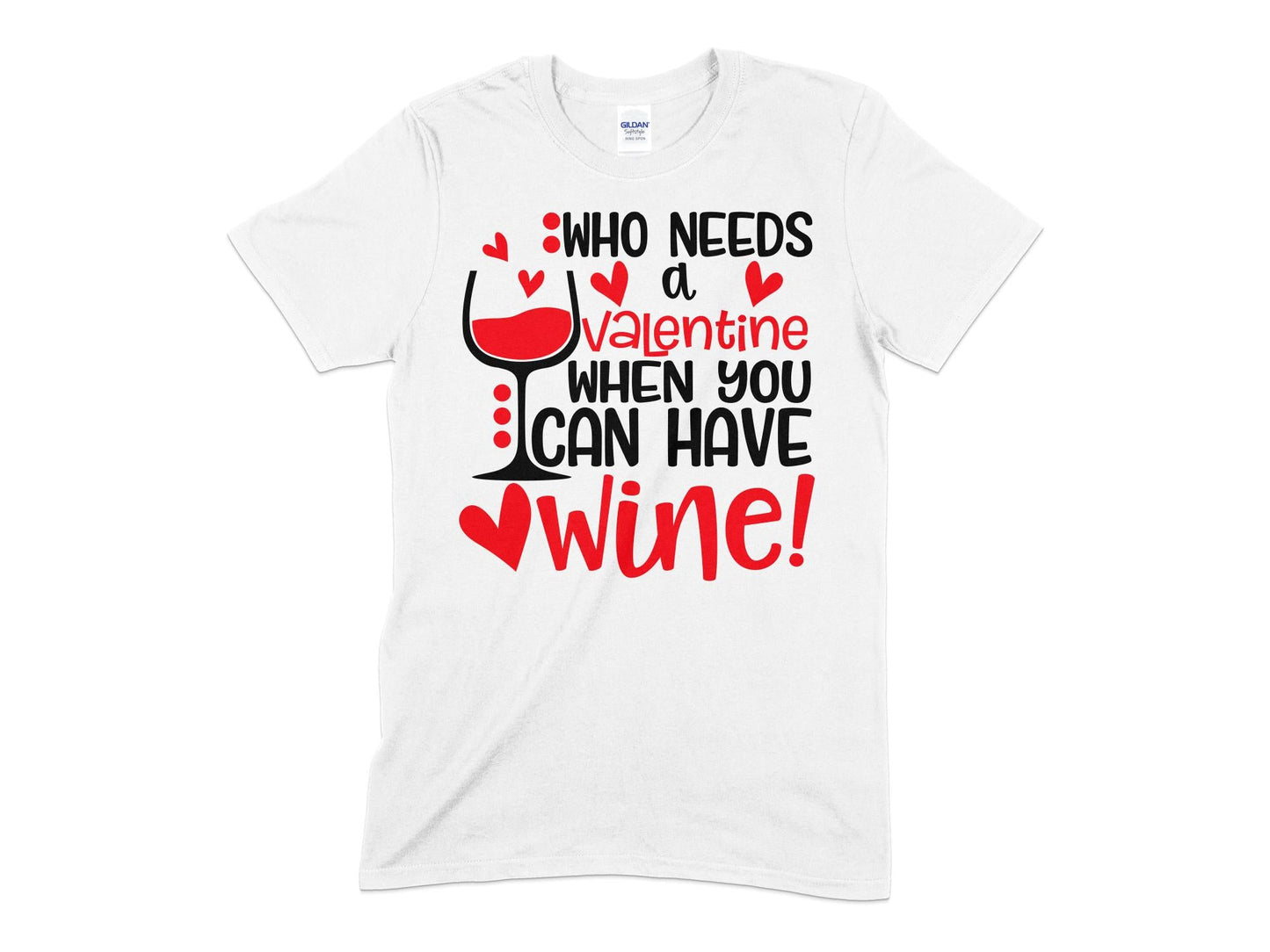 Who needs a valentine when you can have wine - Premium t-shirt from MyDesigns - Just $19.95! Shop now at Lees Krazy Teez