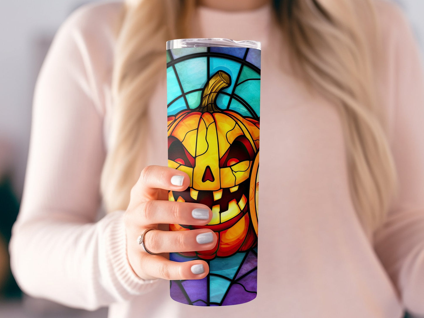 3d laughing pumpkin 20oz skinny Halloween tumbler - Premium tumbler from MyDesigns - Just $29.95! Shop now at Lees Krazy Teez