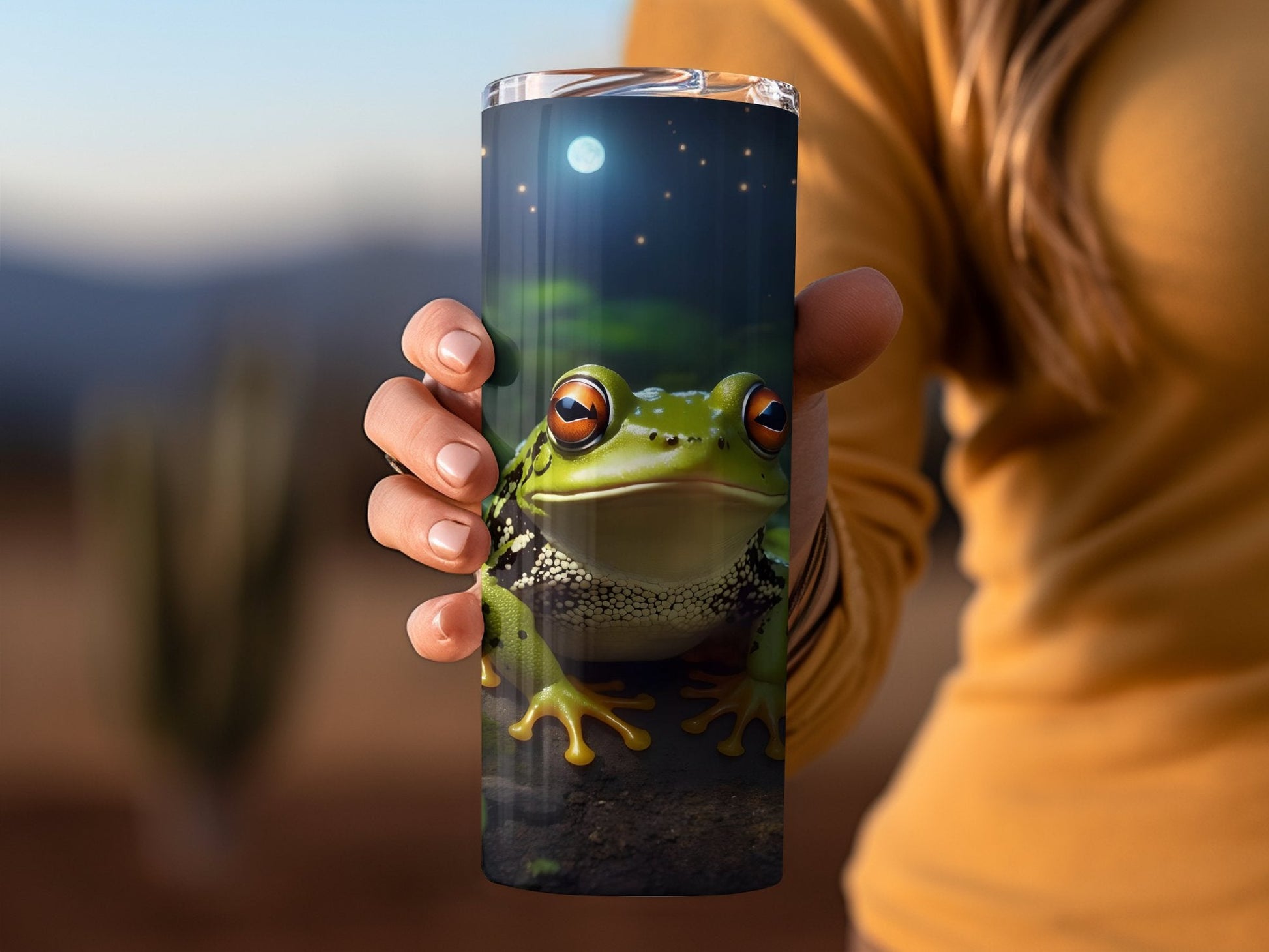 Frog In Night Forest 3D Tumbler Wrap 20oz skinny tumbler - Premium tumbler from MyDesigns - Just $26.95! Shop now at Lees Krazy Teez