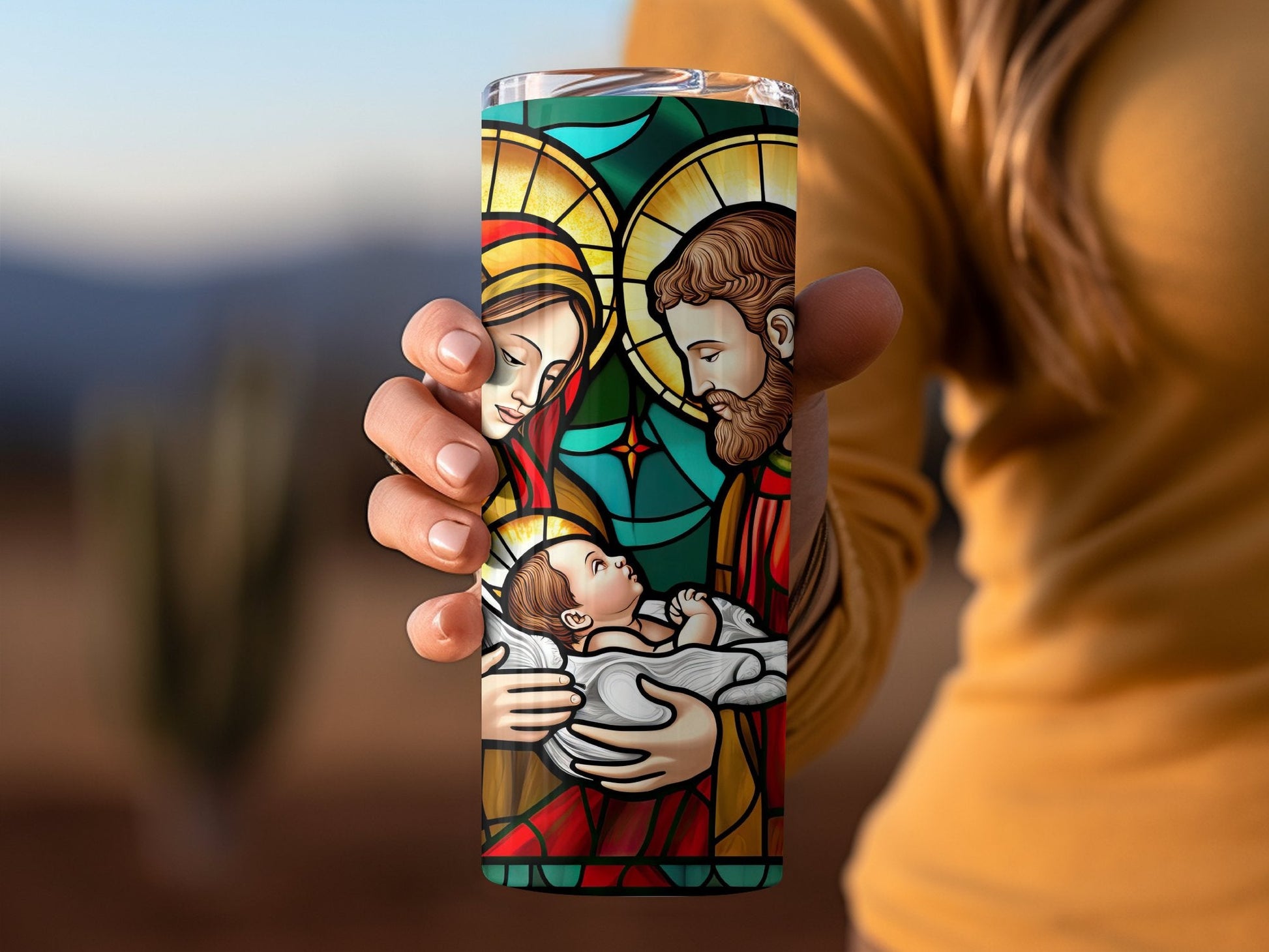 Mary and Jesus skinny tumbler Christmas wrap 20oz tumbler - Premium tumbler from MyDesigns - Just $26.95! Shop now at Lees Krazy Teez