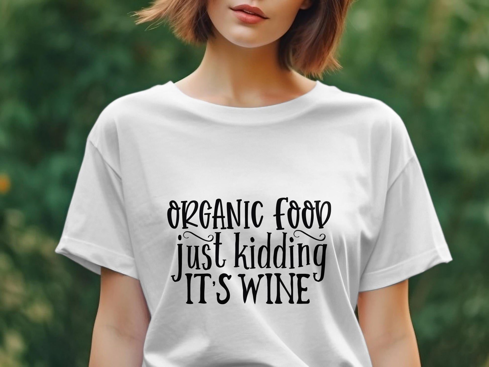 organic food just kidding it's wine awesome Women's t-shirt - Premium t-shirt from MyDesigns - Just $19.95! Shop now at Lees Krazy Teez