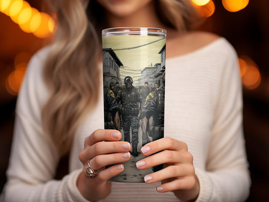 Bad ass soldiers art awesome 20oz skinny tumbler wrap - Premium tumbler from MyDesigns - Just $29.95! Shop now at Lees Krazy Teez
