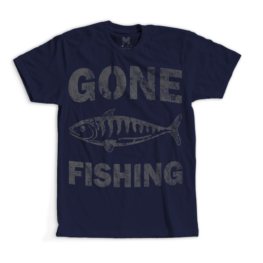 Gone fishing sports Men's guys unisex t-shirt - Premium t-shirt from MyDesigns - Just $21.95! Shop now at Lees Krazy Teez