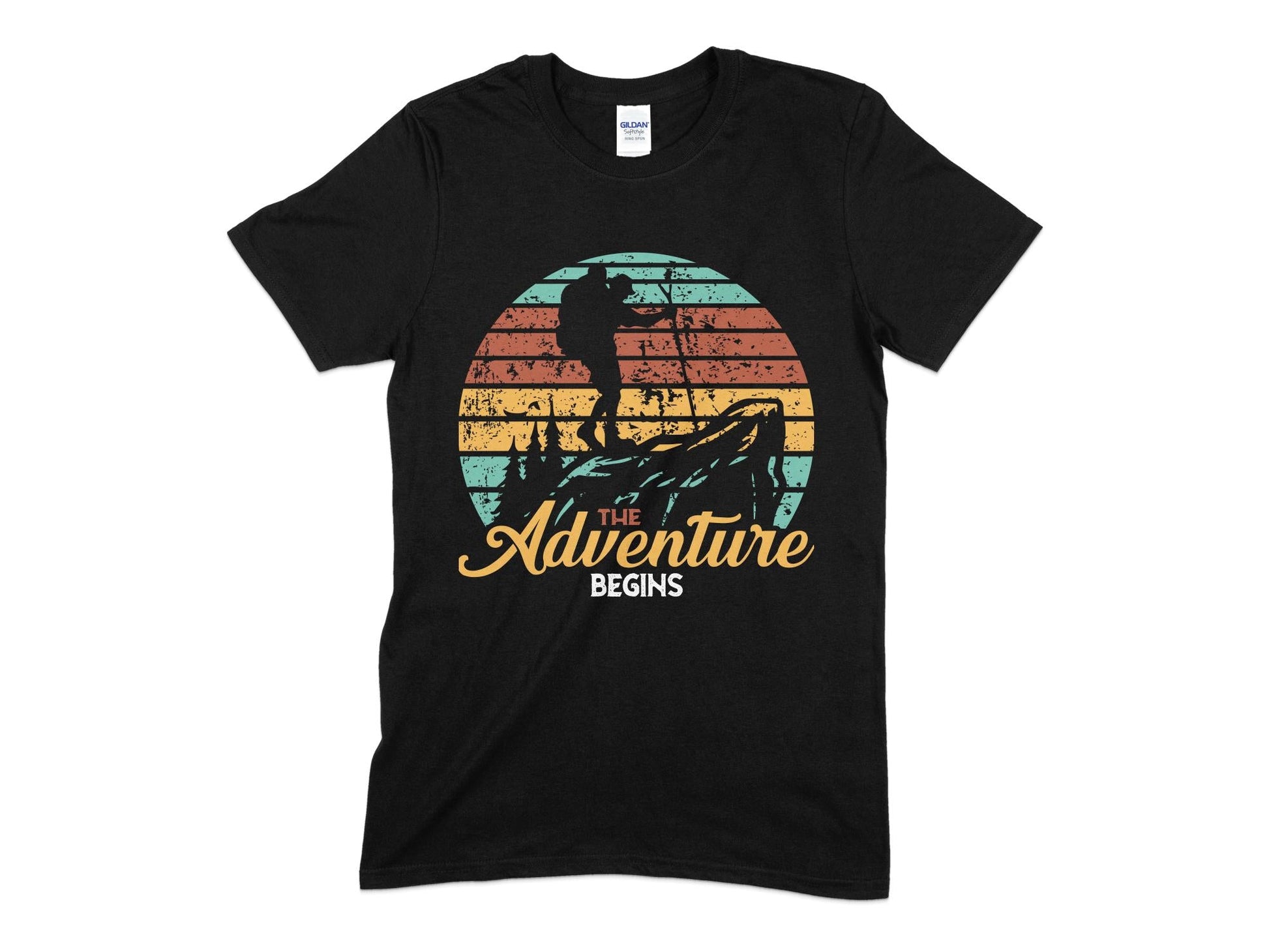 The adventure begins hiking t-shirt - Premium t-shirt from MyDesigns - Just $21.95! Shop now at Lees Krazy Teez