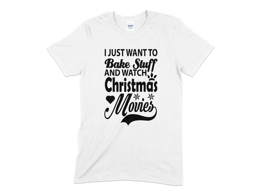 i just want to bake stuff and watch christmas movies t-shirt - Premium t-shirt from MyDesigns - Just $21.95! Shop now at Lees Krazy Teez