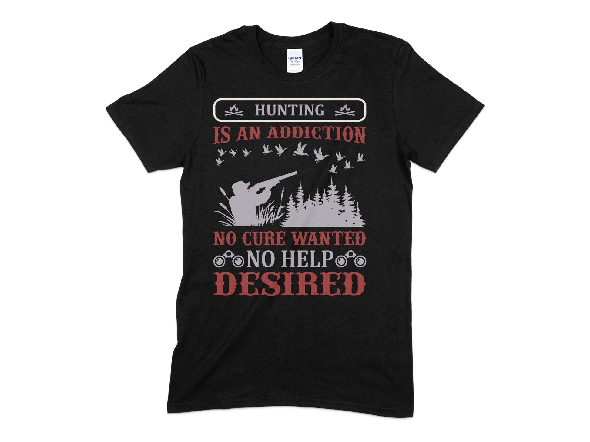 Hunting is an addiction no cure wanted no help desired - Premium t-shirt from MyDesigns - Just $19.95! Shop now at Lees Krazy Teez